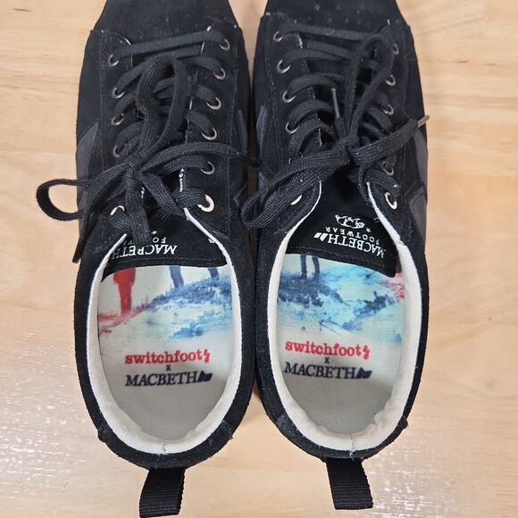 Macbeth x Switchfoot Men's Sz 10 Suede Black Y2K Skater Shoes Skate RARE - Picture 7 of 11